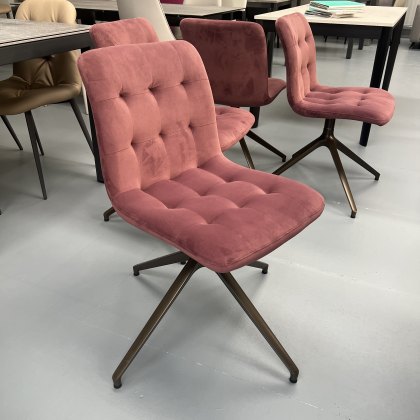 4 x Kuga Slim dining chairs 4079 - covered in M028 - TVT05 4 x Kuga Slim dining chairs 4079 - covered in M028 - TVT05