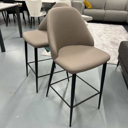 2 x Bontempi Ingenia Matilda low barstools - covered in TR519-M055 2 x Bontempi Ingenia Matilda low barstools - covered in TR519-M055