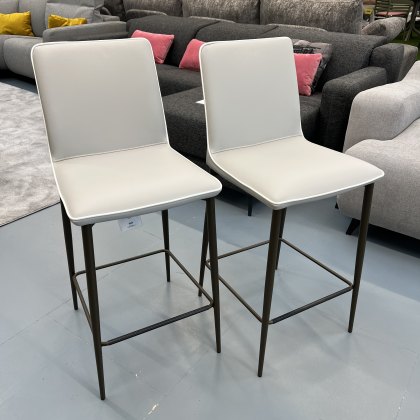 2 x Bontempi Casa Nata low barstools - covered in TR516 faux leather 2 x Bontempi Casa Nata low barstools - covered in TR516 faux leather
