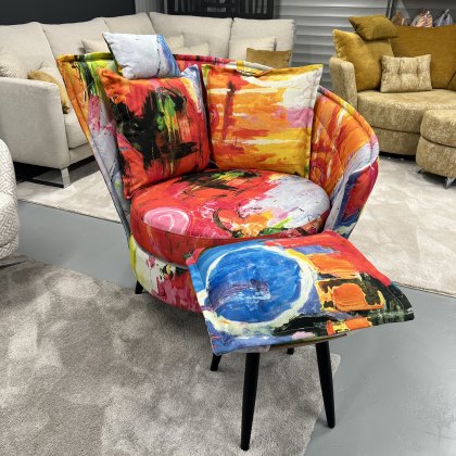 Fama Volta left armchair & footstool - ex.display in graffiti 25 Fama Volta left armchair & footstool - ex.display in graffiti 25