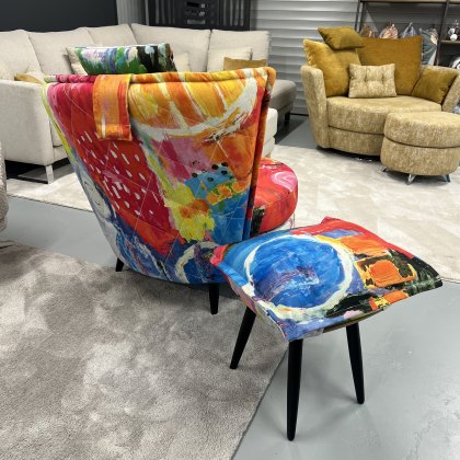 Fama Volta left armchair & footstool - ex.display in graffiti 25 Fama Volta left armchair & footstool - ex.display in graffiti 25