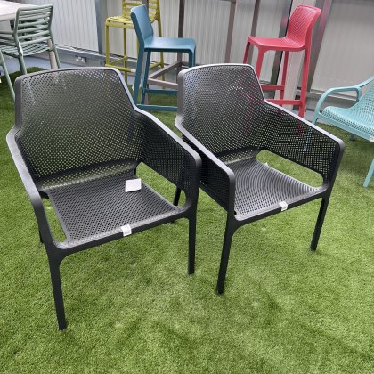 2 x Nardi Net Relax outdoor armchairs in antracite