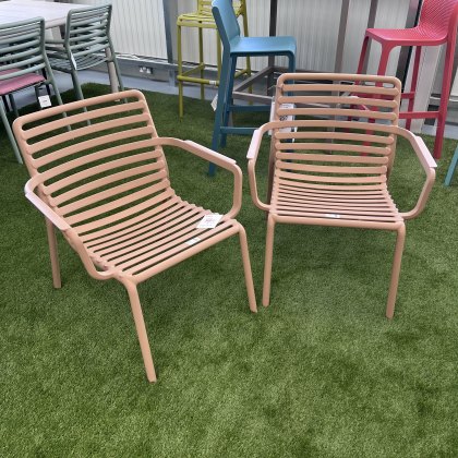 2 x Nardi Doga relax outdoor armchairs in cappucino