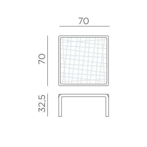 Nardi Komodo outdoor coffee table dimension