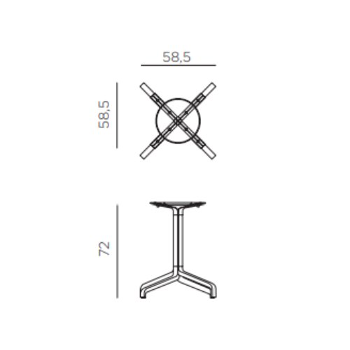 Nardi Frasca outdoor Maxi table base dimension