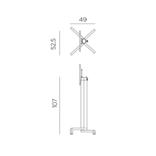 Nardi Ibisco folding outdoor High table base dimension