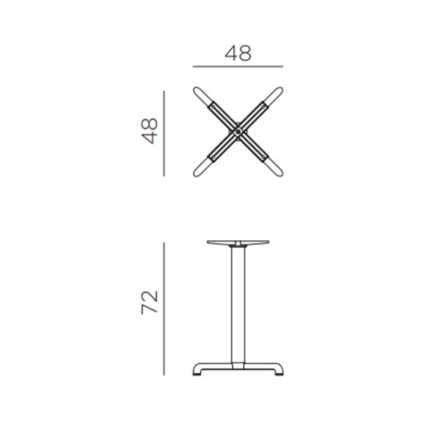 Nardi Calice outdoor table base dimension