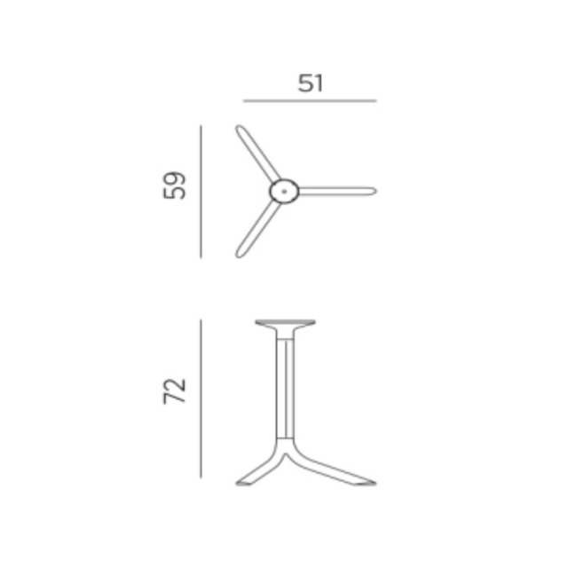 Nardi Break outdoor table base dimension