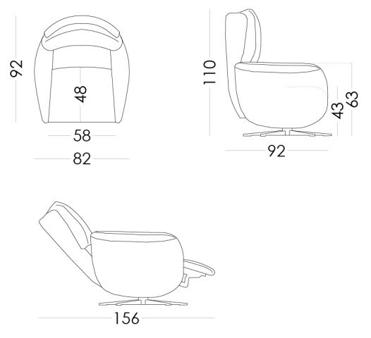 Fama Lolita recliner chair dimensions