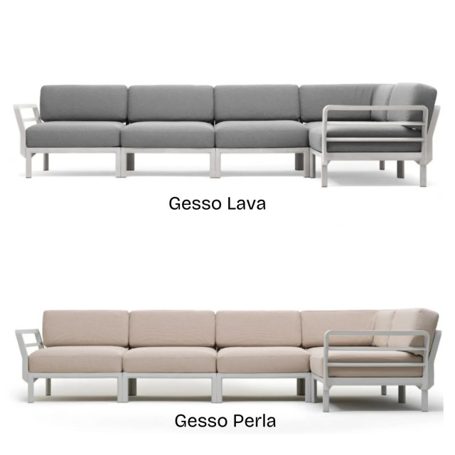 Gesso Perla and Gesso Lava Maximo 5 corner sofa