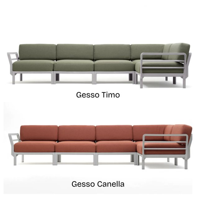 Gesso Canella and Gesso Timo Maximo 5 corner sofa