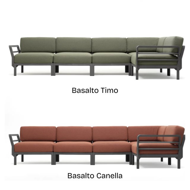 Basalto Canella and Basalto Timo Maximo 5 corner sofa