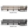 Basalto Perla and Basalto Lava Maximo 5 corner sofa