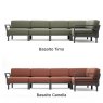 Basalto Canella and Basalto Timo Maximo 5 corner sofa