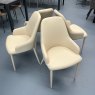 clearance x 4 matilda dining chairs faux leather ivory